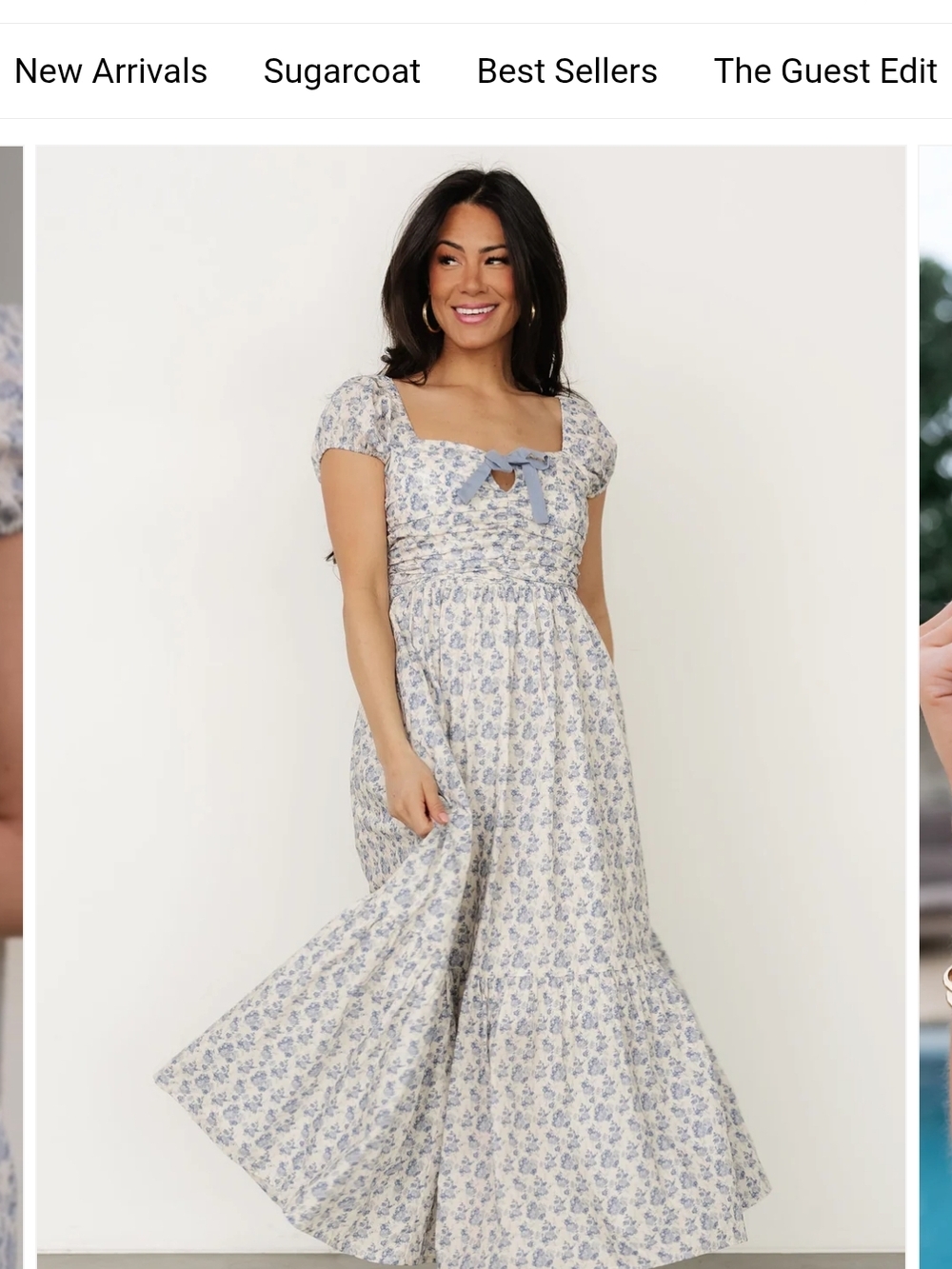 Baltic Born Haven Bow Dress, Blue Maxi Dress, Modest, Nursing Friendly